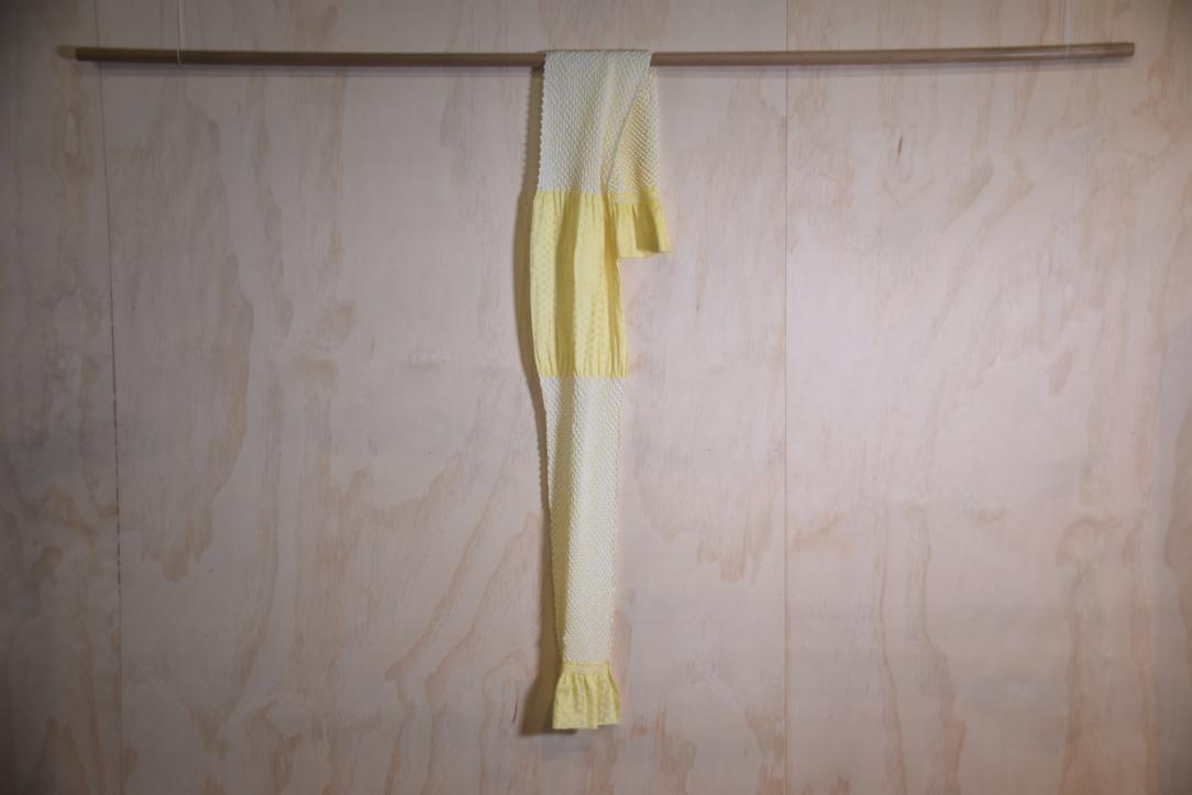Japanese Yellow & White Shibori Obi Silk Sash Length:1560mm - Image 6