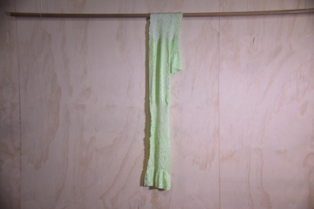 Japanese Soft Mint Shibori Obi Silk Sash Length:1370mm - Image 8