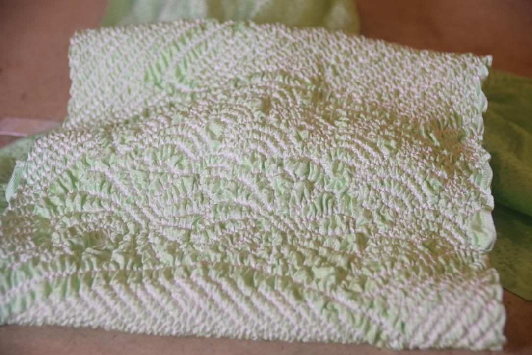 Japanese Key Lime Shibori Obi Silk Sash Length:1350mm - Image 5