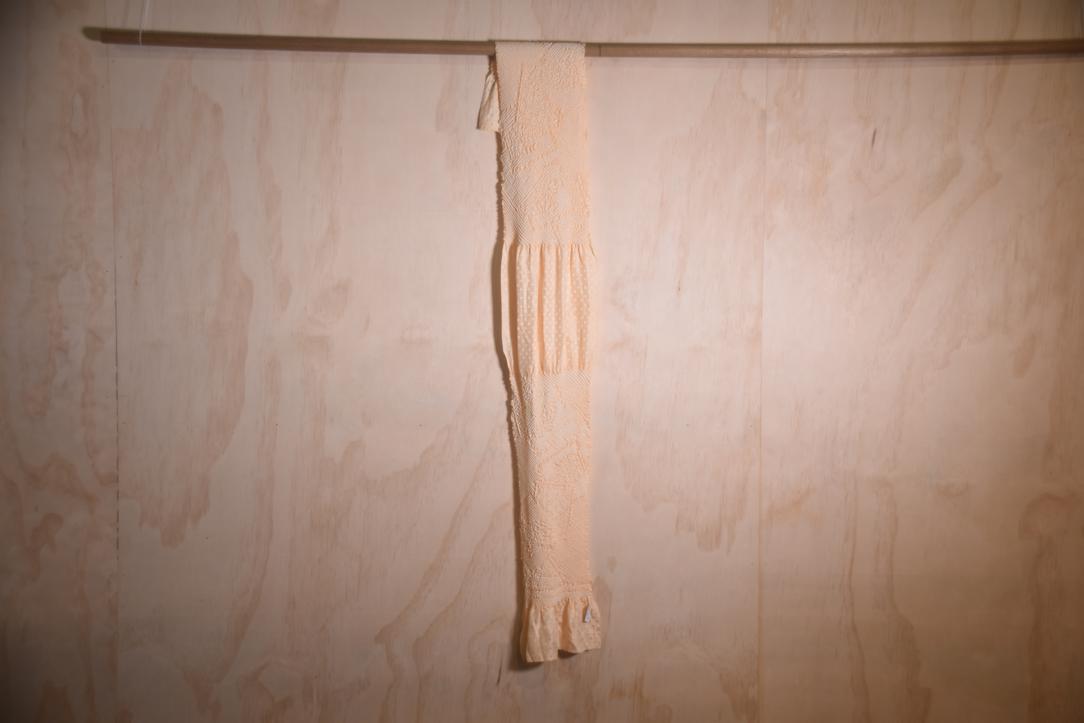 Japanese Light Peach Shibori Obi Silk Sash Length:1300mm - Image 5