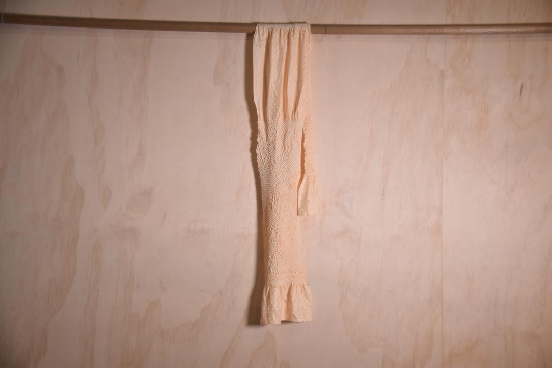 Japanese Light Peach Shibori Obi Silk Sash Length:1300mm - Image 4