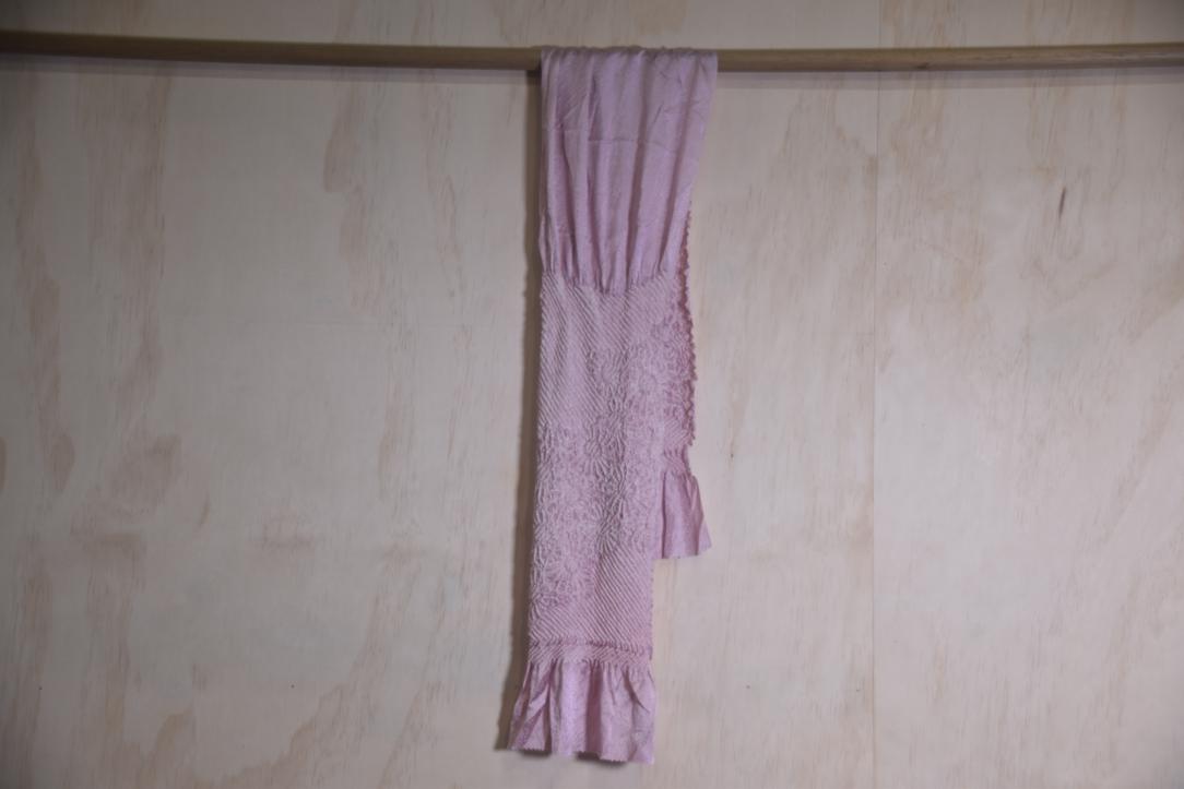 Japanese Soft Lavender Shibori Obi Silk Sash Length:1350mm - Image 6