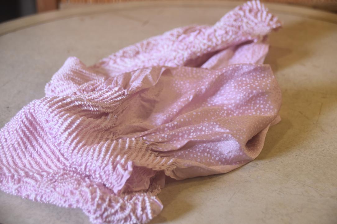 Japanese Soft Lavender Shibori Obi Silk Sash Length:1350mm - Image 5