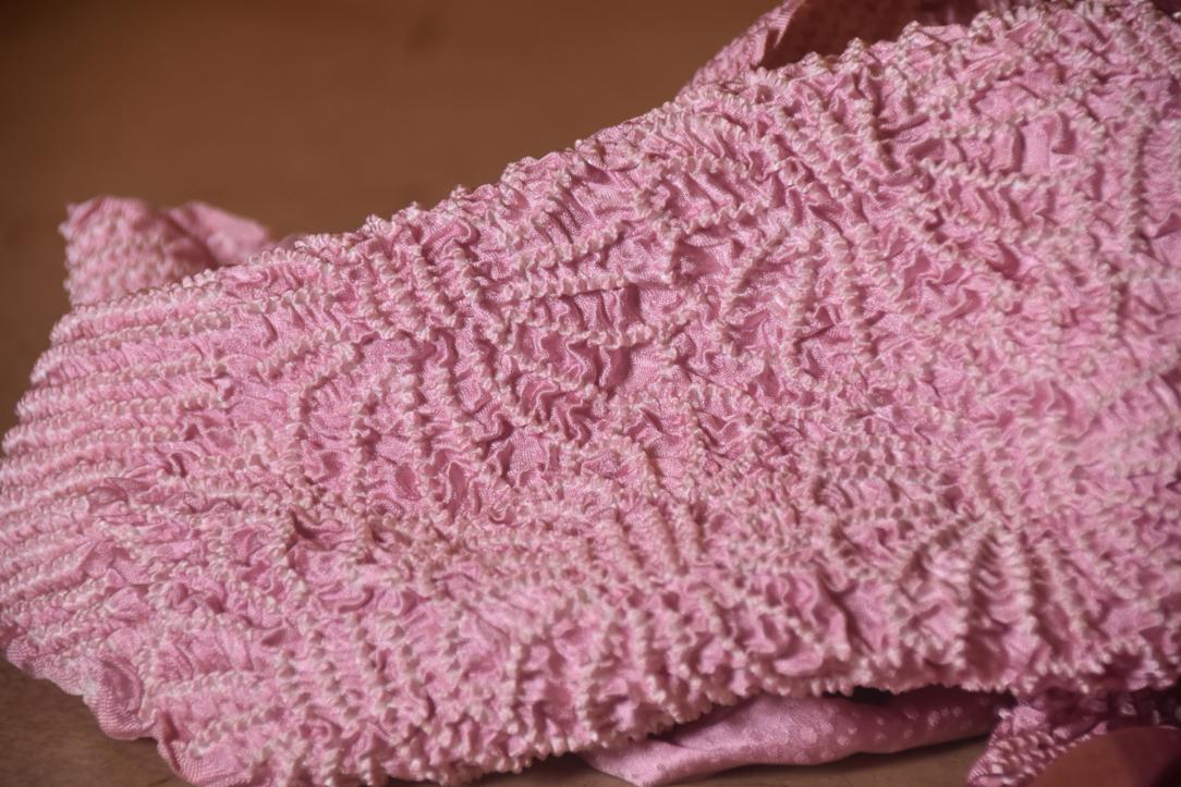 Japanese Soft Lavender Shibori Obi Silk Sash Length:1350mm - Image 3