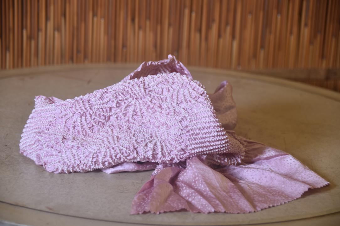 Japanese Soft Lavender Shibori Obi Silk Sash Length:1350mm