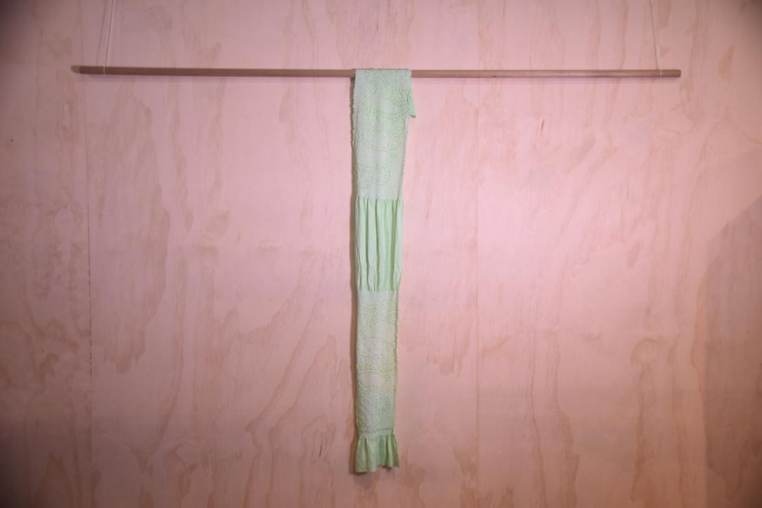 Japanese Key Lime Shibori Obi Silk Sash Length:1350mm - Image 7