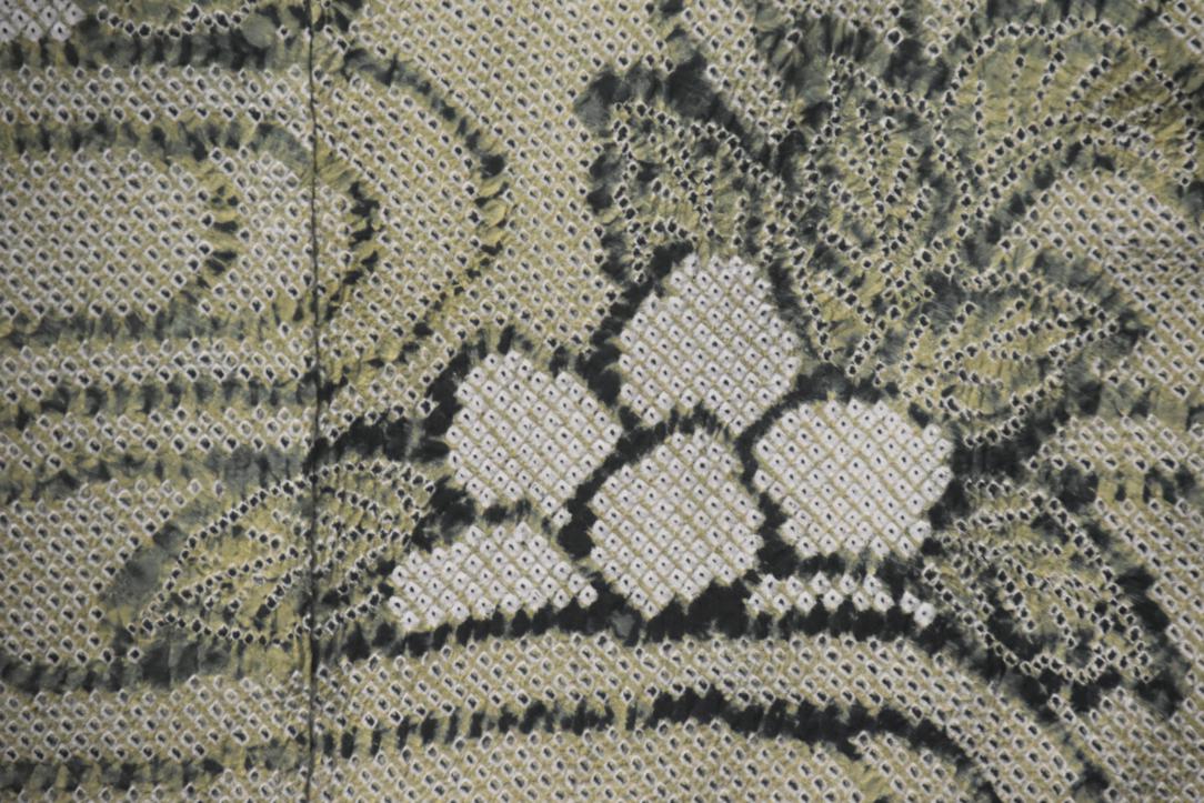 Green Shibori Silk Vintage Japanese Haori Jacket - Image 2