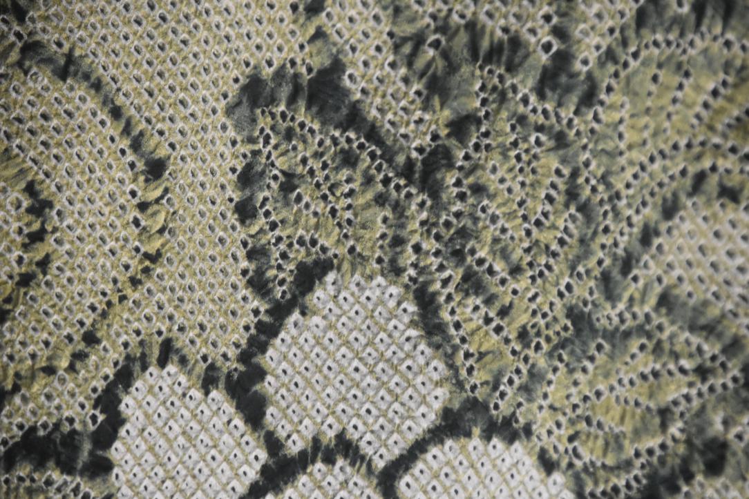 Green Shibori Silk Vintage Japanese Haori Jacket - Image 3