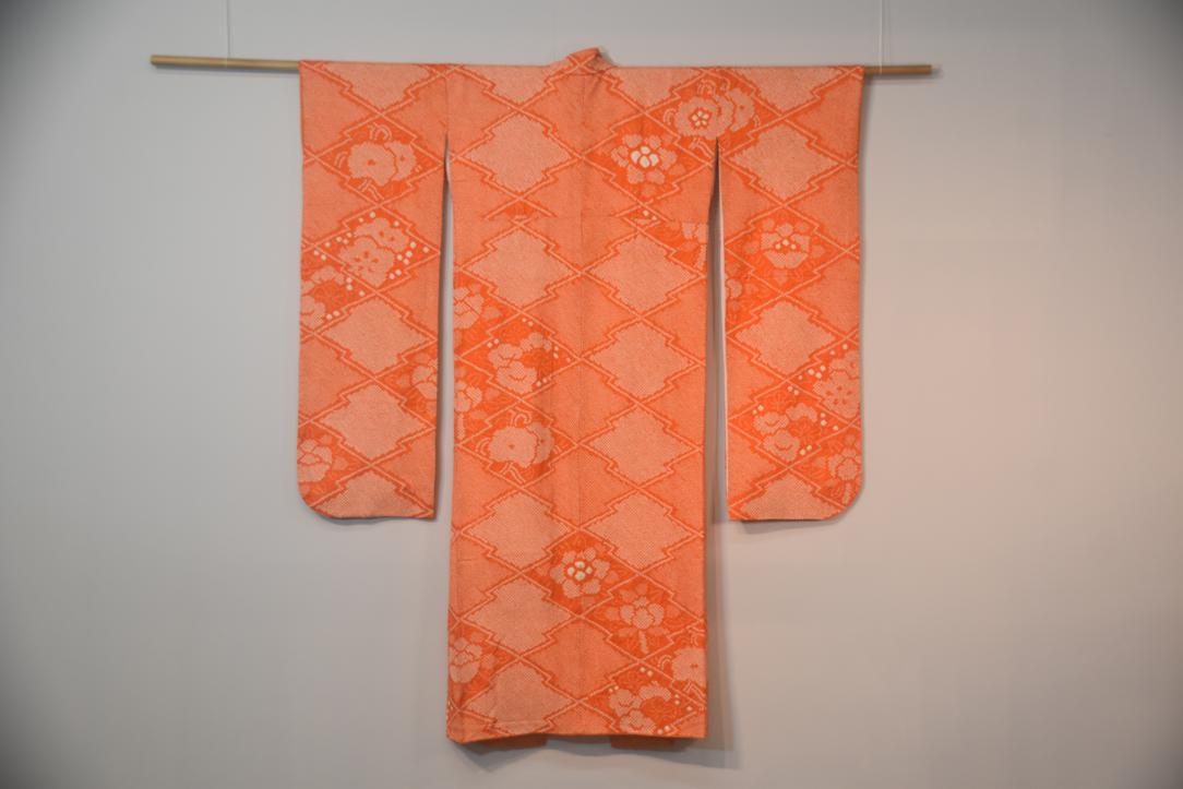 Orange Shibori Coming of Age Silk Vintage Furisode Kimono - Image 9