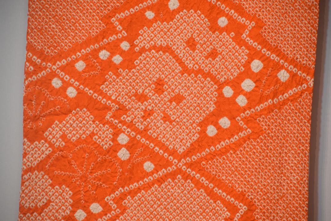 Orange Shibori Coming of Age Silk Vintage Furisode Kimono - Image 7