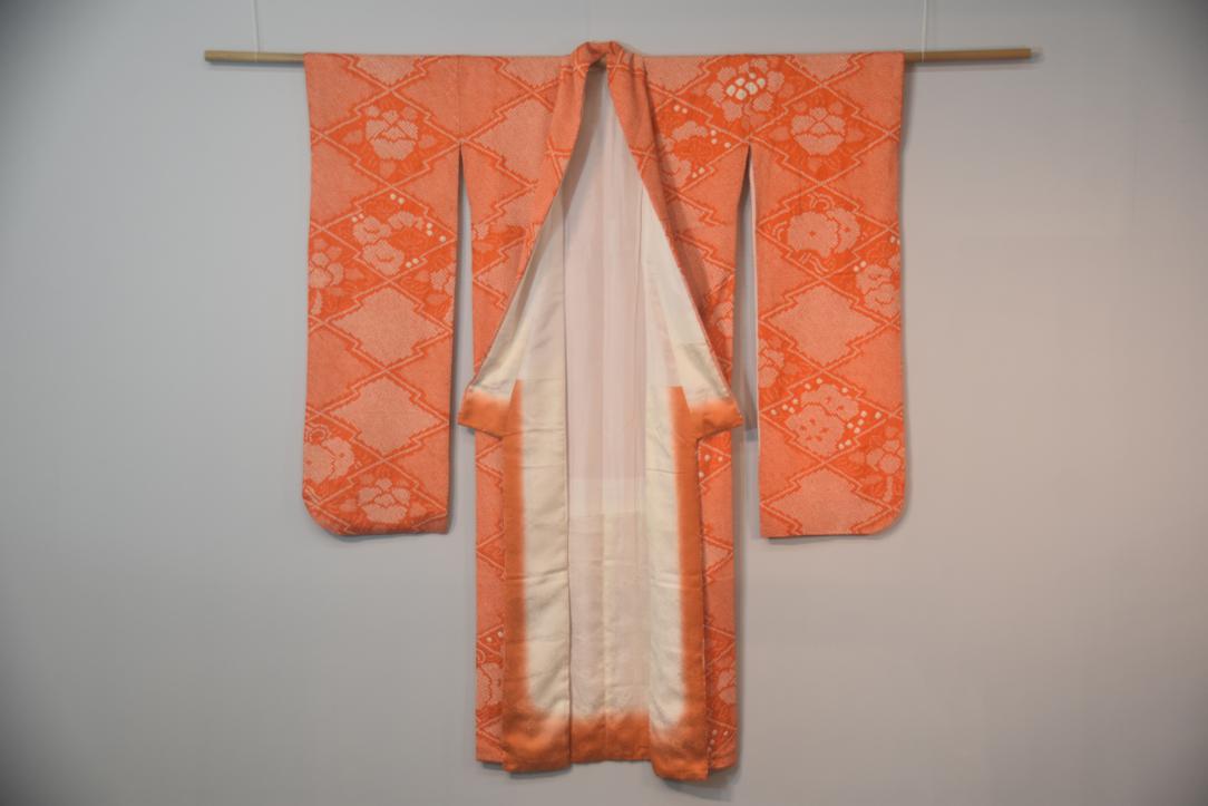 Orange Shibori Coming of Age Silk Vintage Furisode Kimono - Image 6