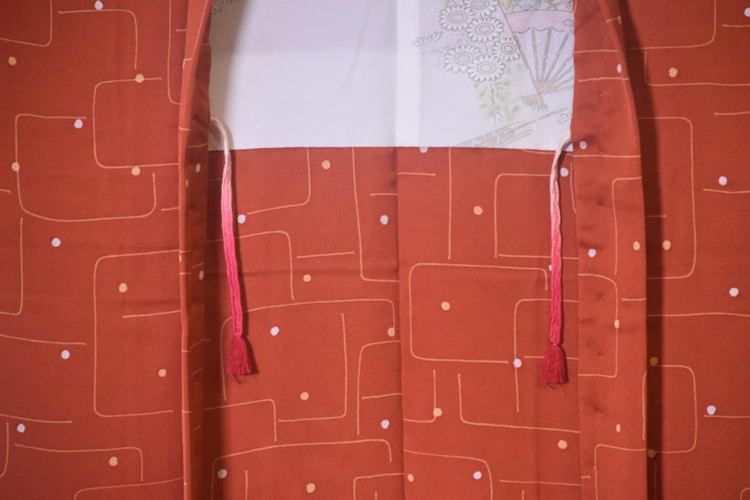 Rich Rust Geometric Vintage Haori Jacket - Image 7