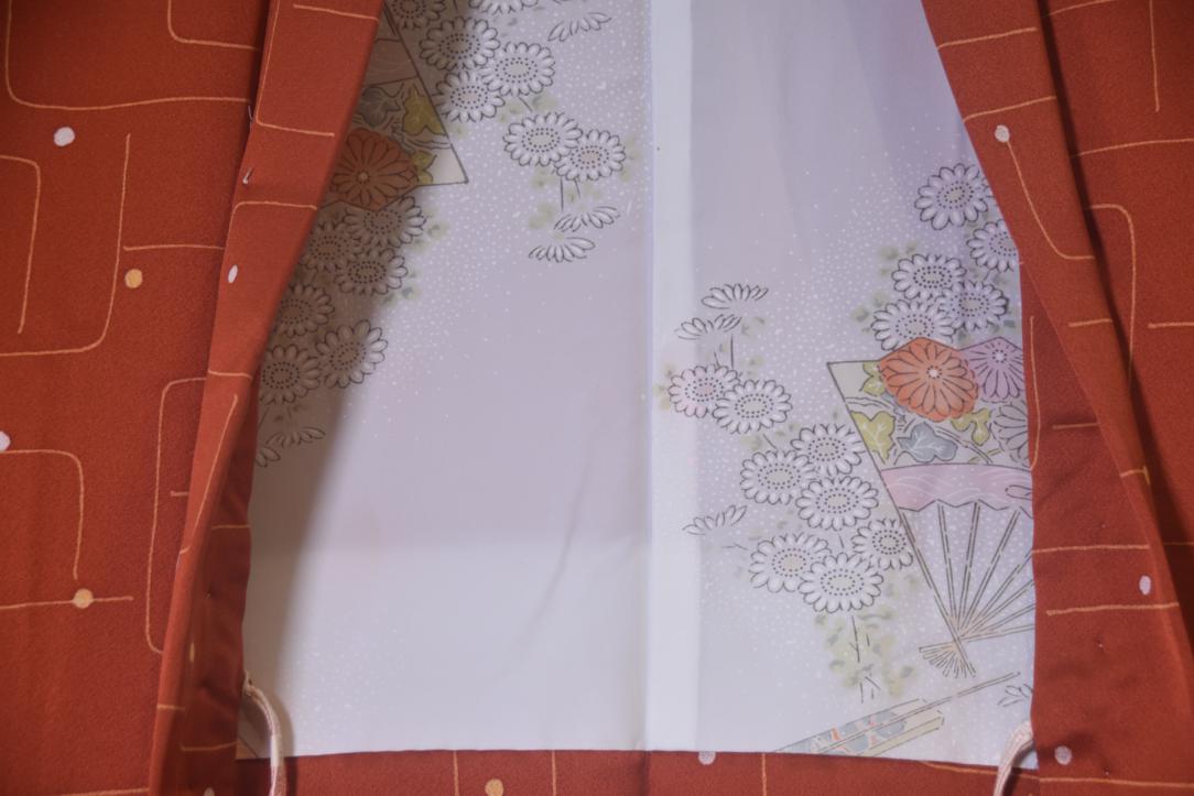 Rich Rust Geometric Vintage Haori Jacket - Image 8