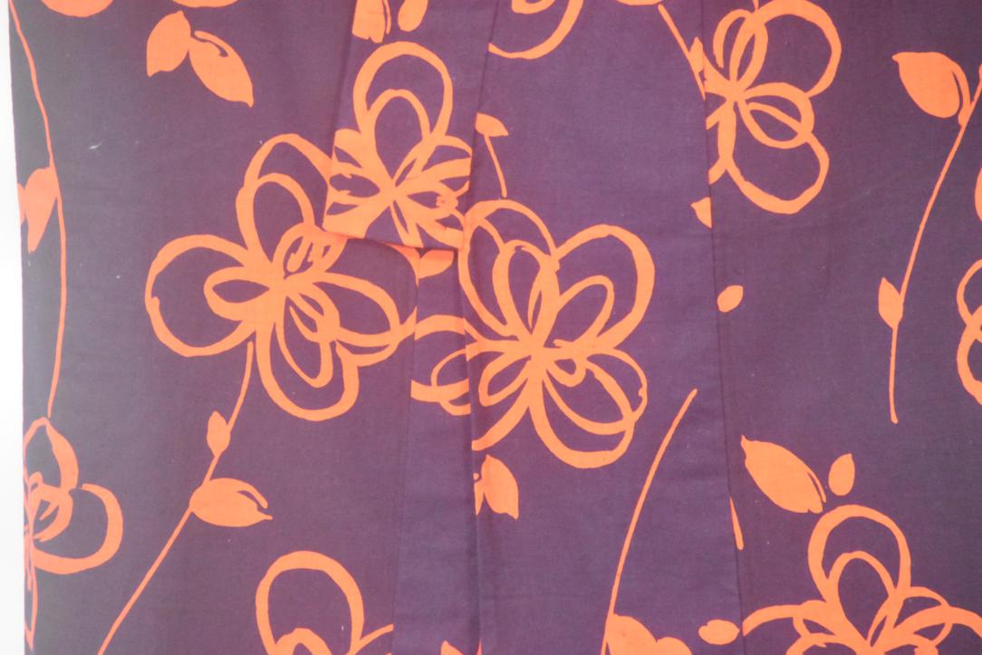 Red & Navy Vintage Japanese Cotton Yukata - Image 2
