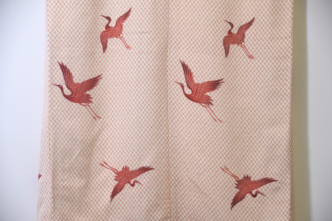Cranes in Flight Japanese Silk Kimono - Image 4