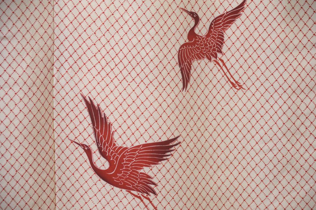 Cranes in Flight Japanese Silk Kimono - Image 3