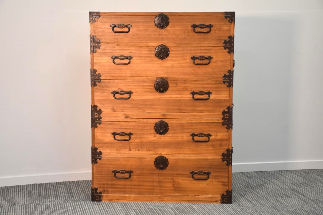 Japanese Antique 2 Section Clothing Chest Width:900mm. - Image 4