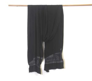 Man's Shibori Obi Black Silk Long Sash Length: 2140mm
