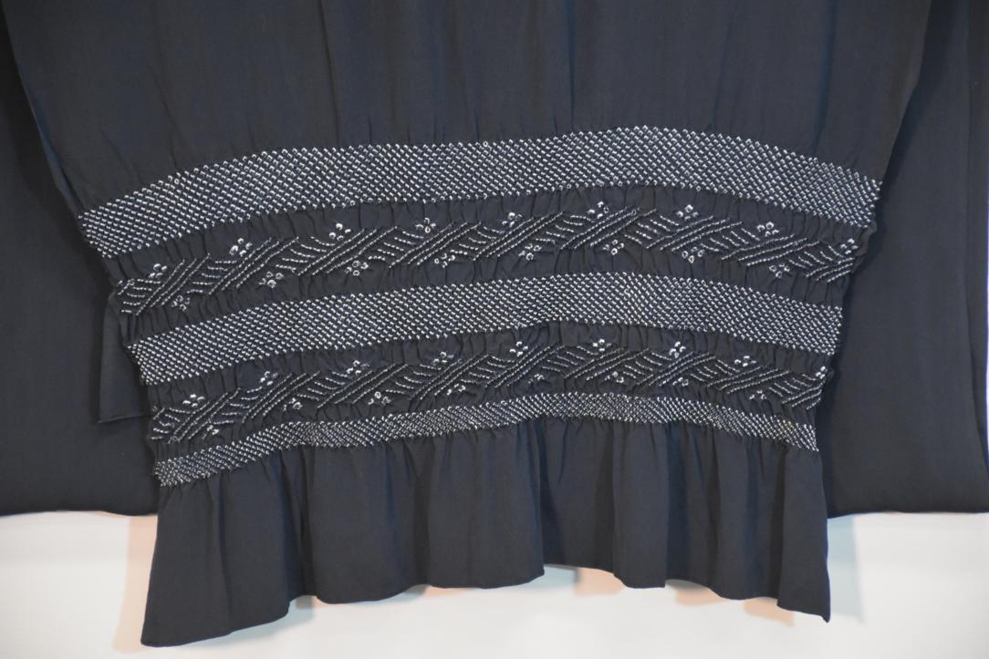 Man's Navy Blue Shibori Obi Silk Long Sash Length:4200mm - Image 4