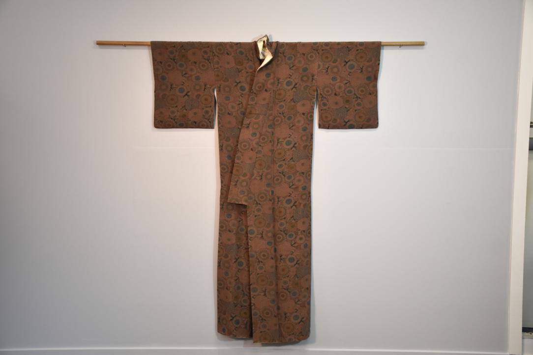 Plum Wine Floral Japanese Silk Kimono
