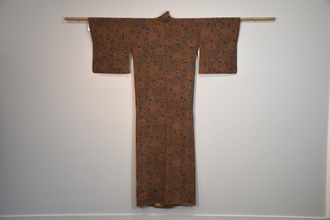 Plum Wine Floral Japanese Silk Kimono - Image 7