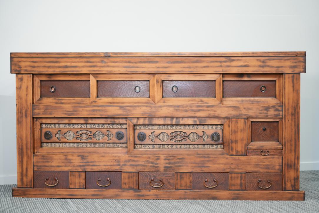 Kyoto Region Mizuya Dansu Kitchen Chest Sideboard Circa:1890's Width:1840mm - Image 11