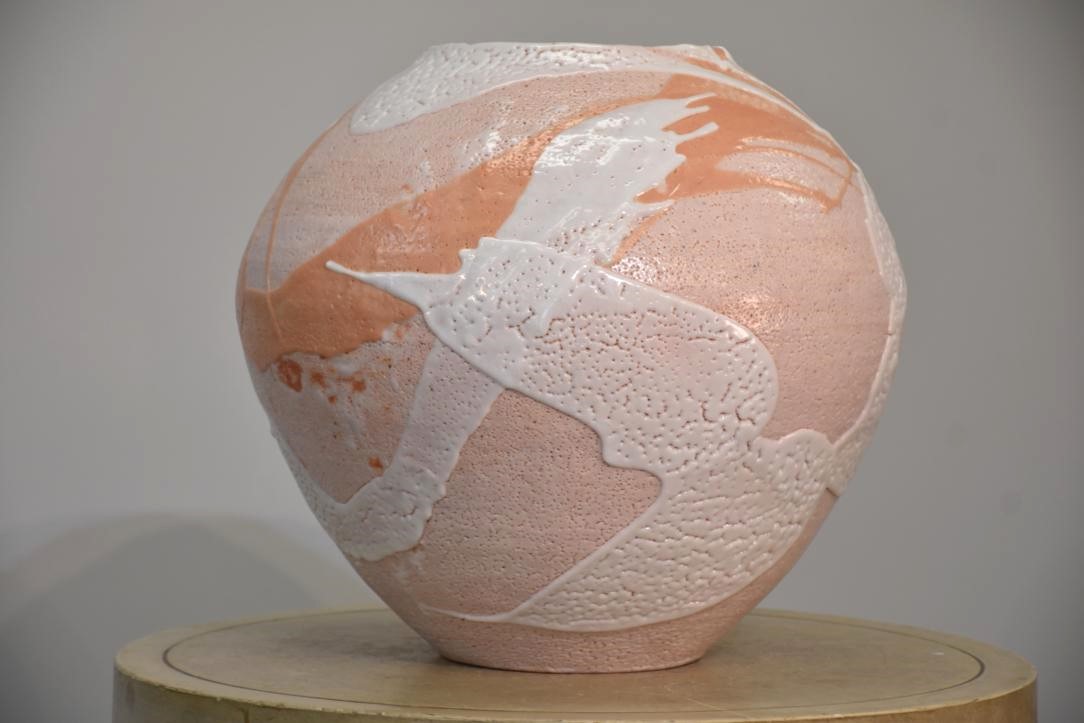 Large Shino Glaze Vase Width:450mm