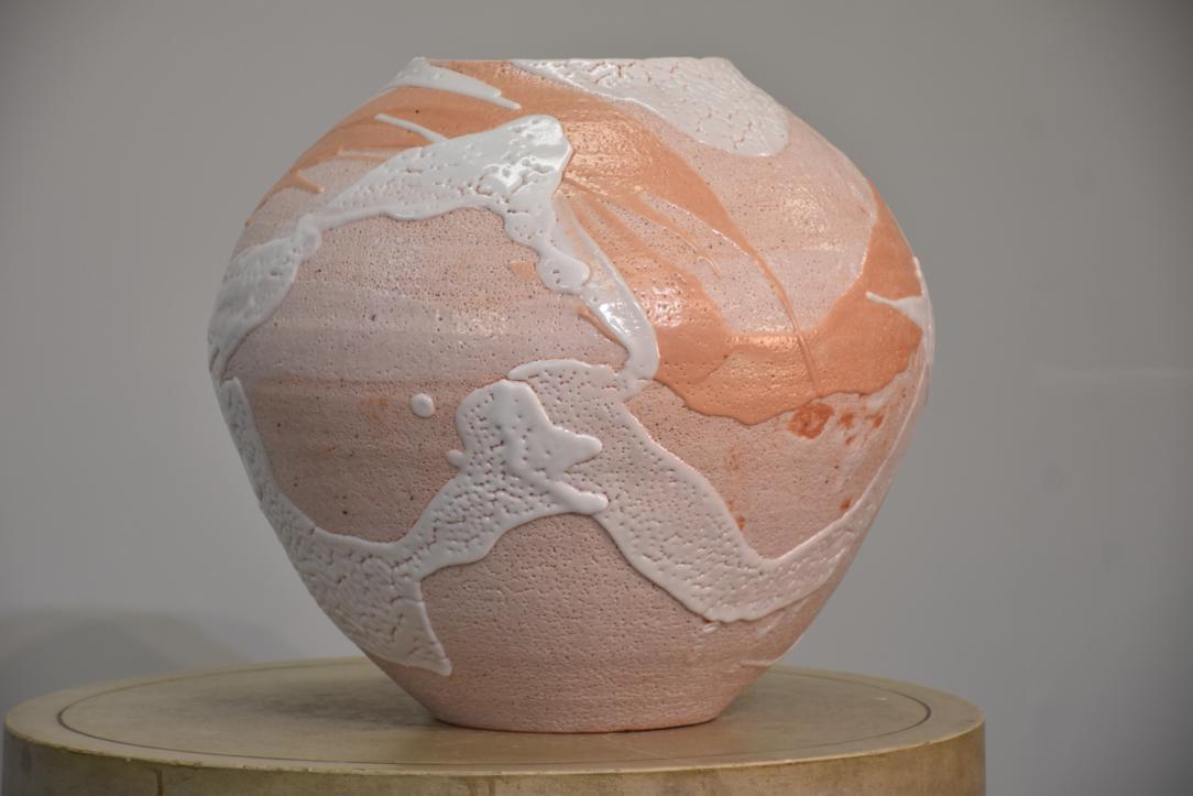 Large Shino Glaze Vase Width:450mm - Image 7
