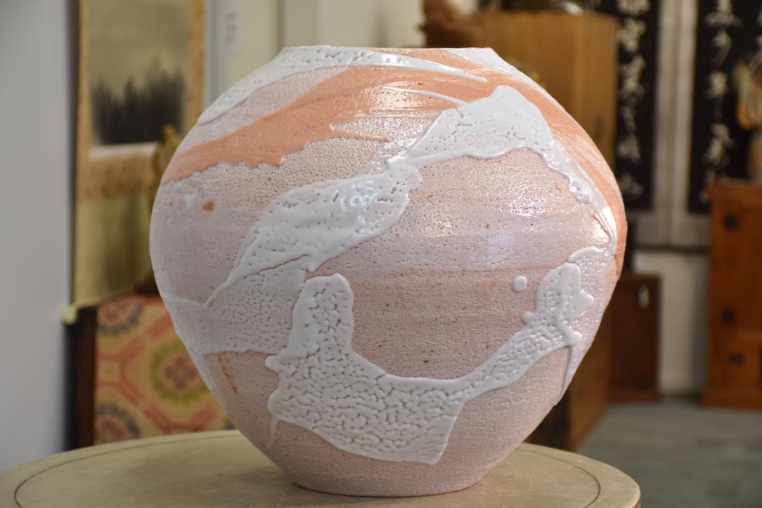 Large Shino Glaze Vase Width:450mm - Image 6