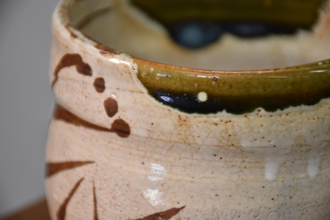 Oribe Pottery Chawan Tea Bowl in a Box Width:125mm - Image 3