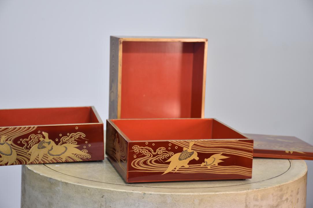 Japanese Maki-E Lacquered Jubako