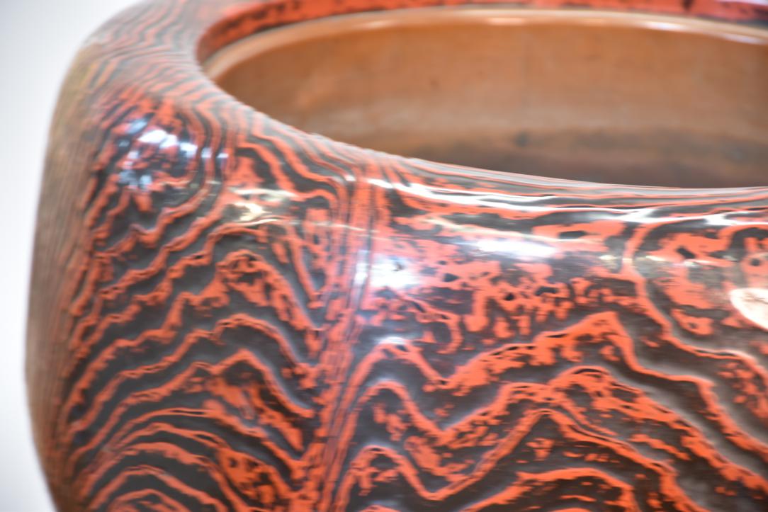 Japanese Negoro Lacquered Hibachi C:1900