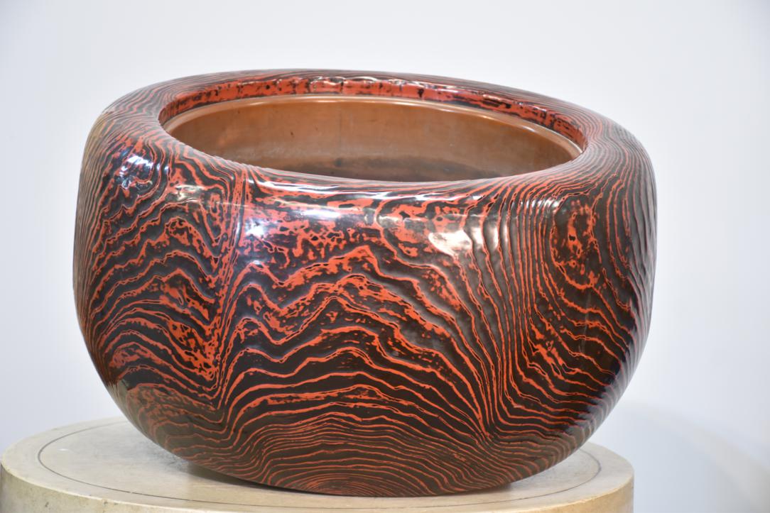 Japanese Negoro Lacquered Hibachi C:1900