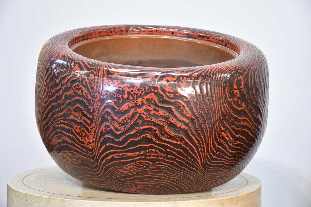 Japanese Negoro Lacquered Hibachi C:1900