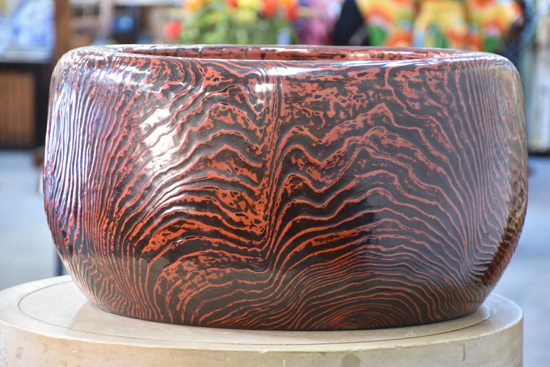 Japanese Negoro Lacquered Hibachi C:1900