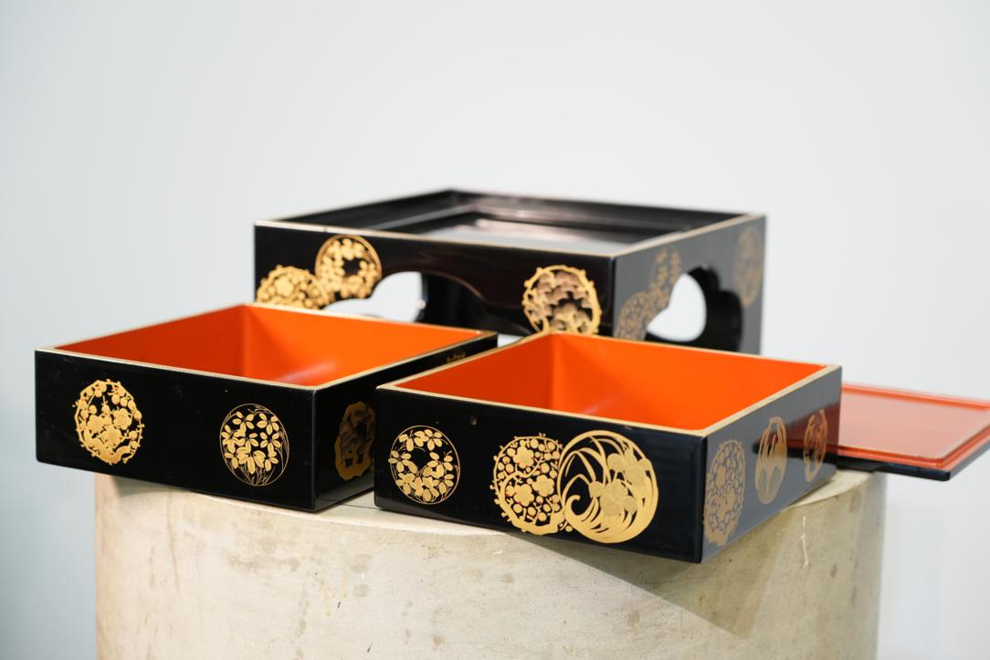 Japanese Black Lacquered Jubako Width:320mm - Image 6