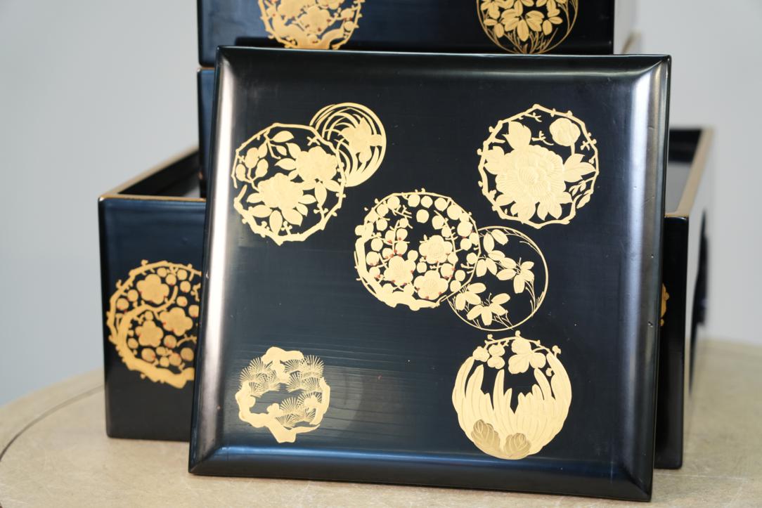 Japanese Black Lacquered Jubako Width:320mm - Image 2
