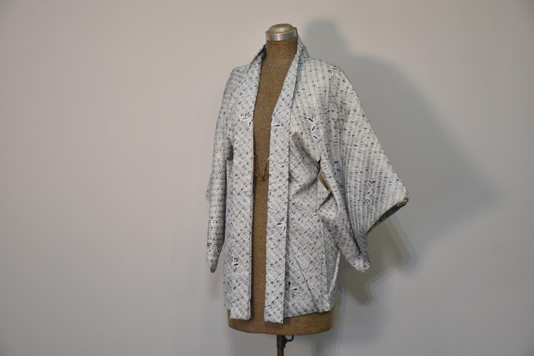 Japanese Vintage Silk Shibori Haori c;1950-70's