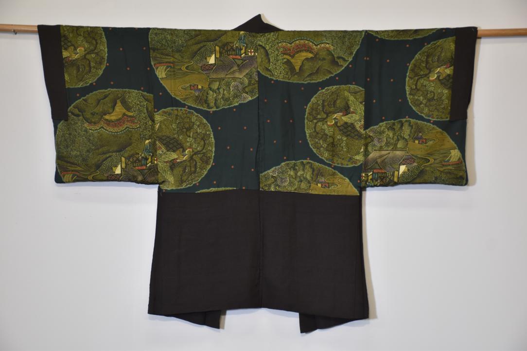 Japanese Vintage Man's Silk Haori Jacket