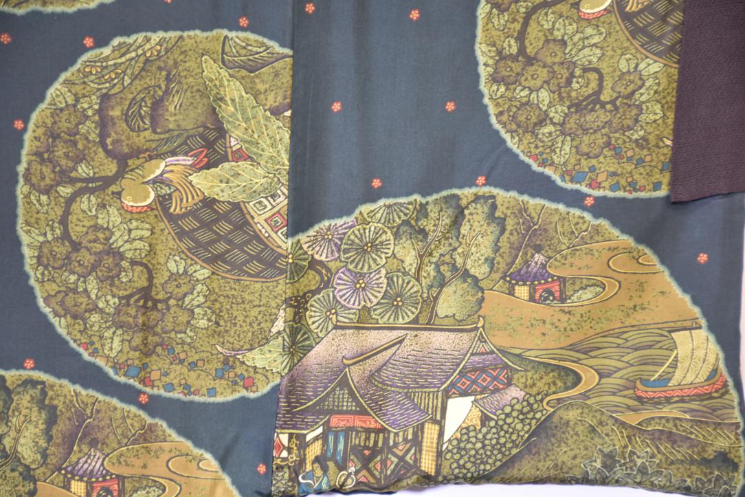Japanese Vintage Man's Silk Haori Jacket
