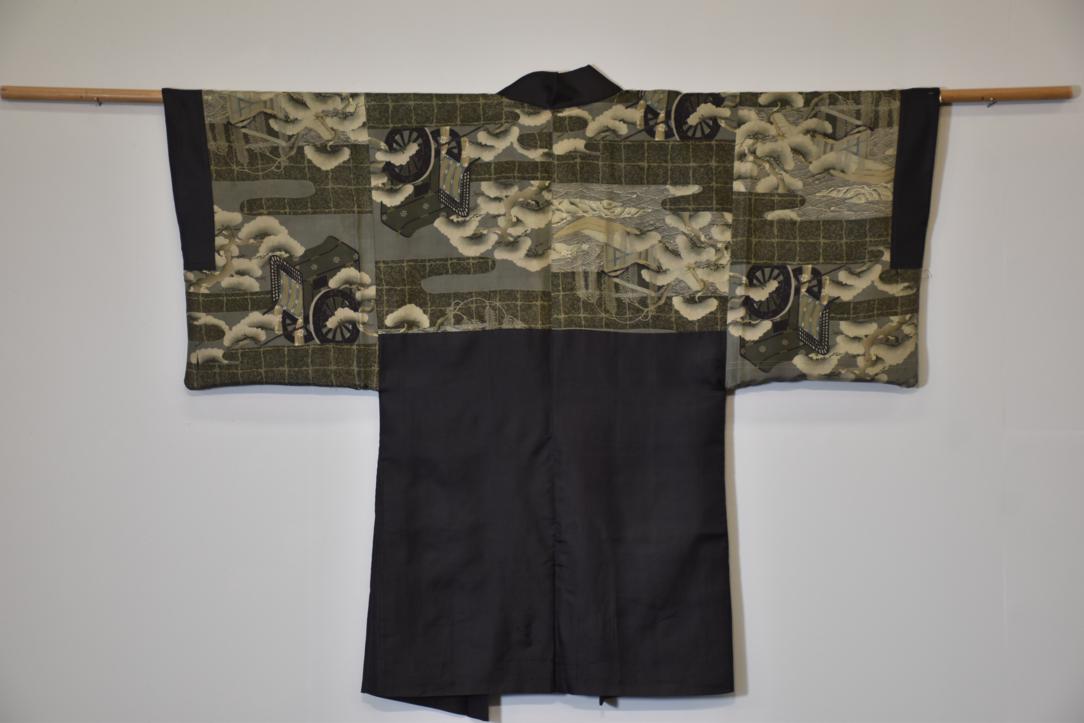 Japanese Landscapes Black Silk Man's Haori - Image 3
