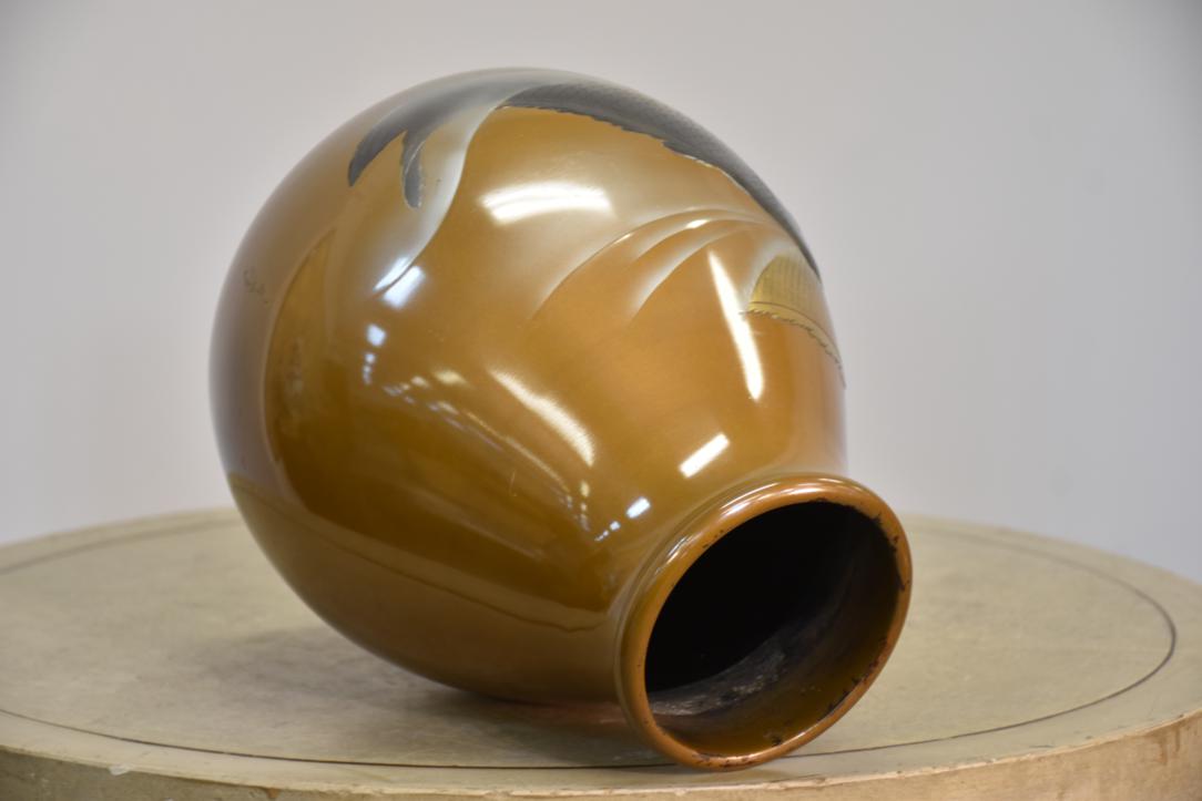 Japanese Bronze Koi Vase Height:300mm - Image 4