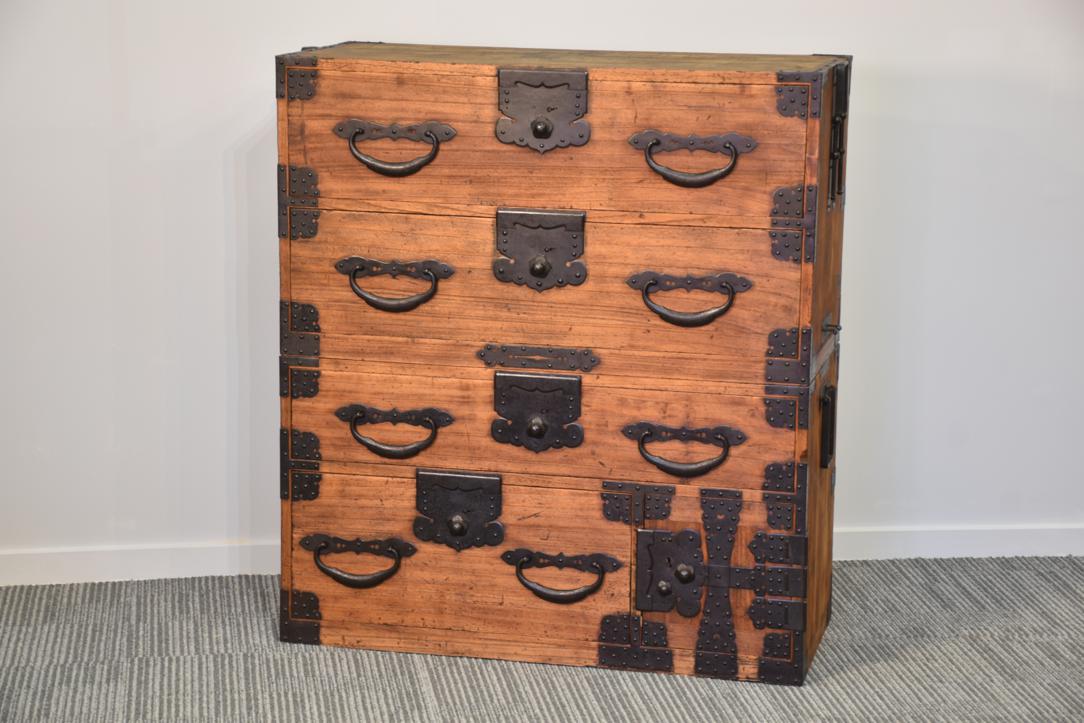 Antique 2 Section Campaign Chest (Clothing Chest) Width:935mm
