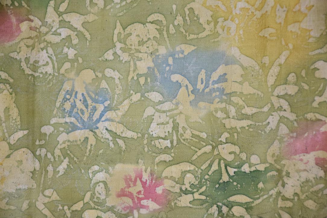 Green Crush Silk Vintage Haori Jacket - Image 2