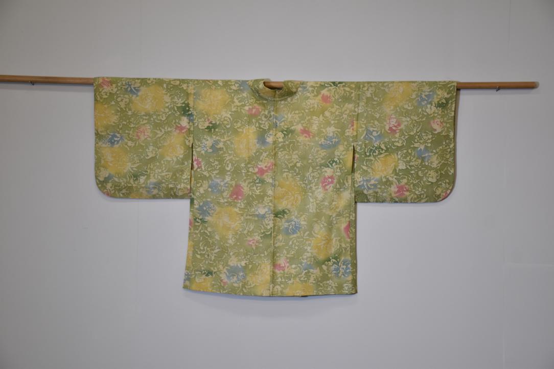 Green Crush Silk Vintage Haori Jacket - Image 7