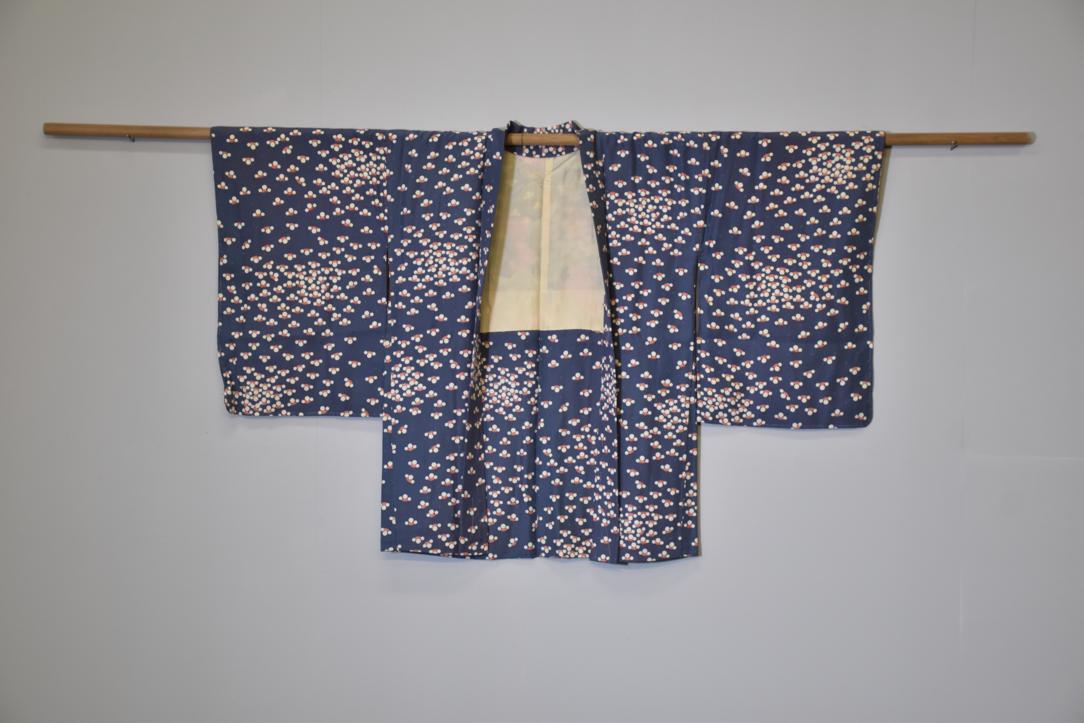 Rich Blue Silk Vintage Haori Jacket