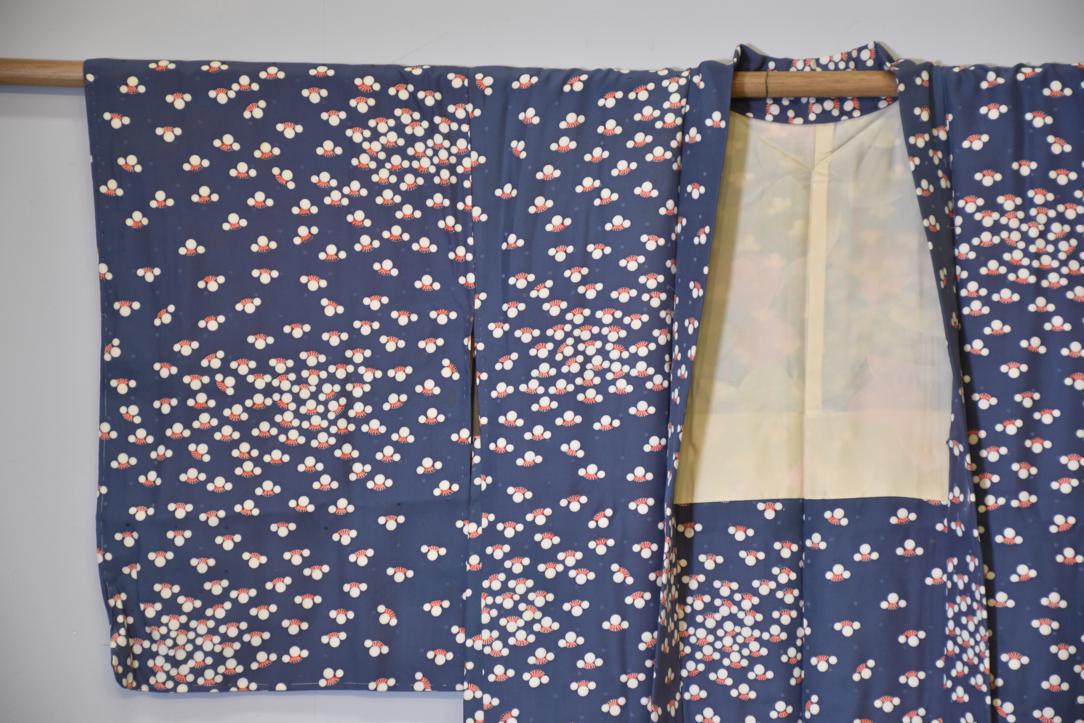 Rich Blue Silk Vintage Haori Jacket - Image 3