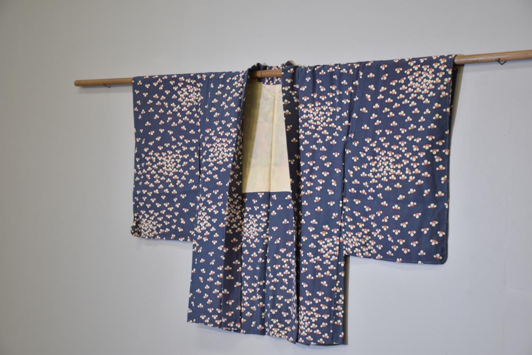 Rich Blue Silk Vintage Haori Jacket - Image 5