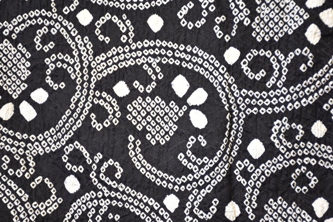 Black & White Shibori Elegance Silk Vintage Haori Jacket - Image 2