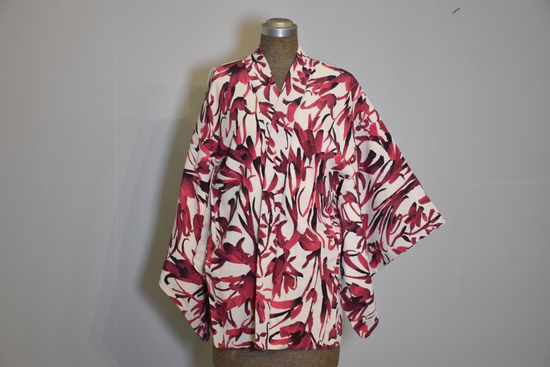 Oriental Lily Japanese Vintage Silk Haori Jacket - Image 4
